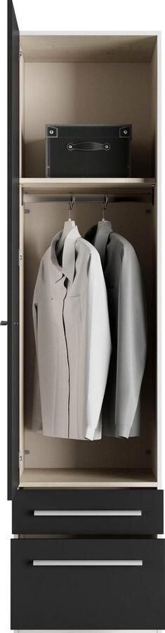 Priess Kledingkast Kast garderobe waskast Barcelona in 5 breedtes veel opbergruimte ruime lades met spiegel made in germany - Foto 9