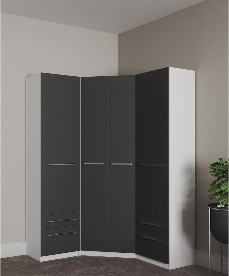 Priess Hoekkledingkast Barcelona kledingkast hoekoplossing ruimtewonder