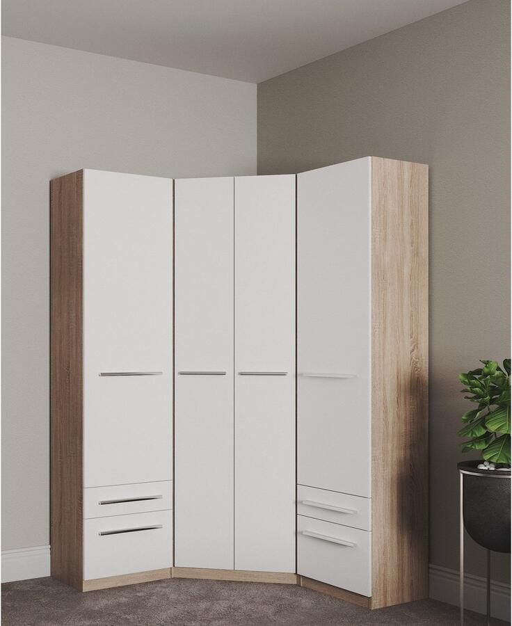 Priess Kledingkast Kast garderobe waskast Barcelona in 5 breedtes veel opbergruimte ruime lades met spiegel made in germany - Foto 2