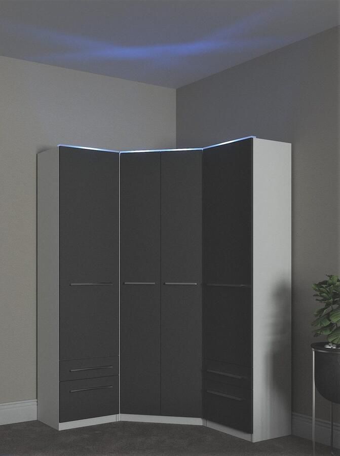 Priess Hoekkledingkast Barcelona kledingkast hoekoplossing ruimtewonder