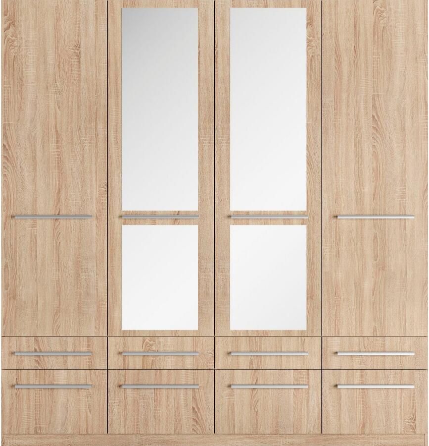 Priess Kledingkast Kast garderobe waskast Barcelona in 5 breedtes veel opbergruimte ruime lades met spiegel made in germany - Foto 3