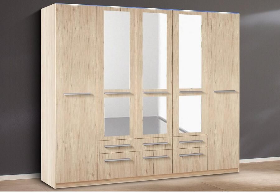 Priess Kledingkast Kast garderobe waskast Barcelona in 5 breedtes veel opbergruimte ruime lades met spiegel made in germany