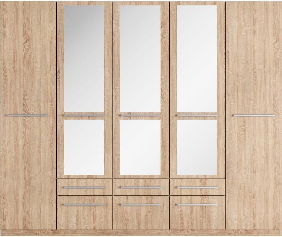 Priess Kledingkast Kast garderobe waskast Barcelona in 5 breedtes veel opbergruimte ruime lades met spiegel made in germany - Foto 3