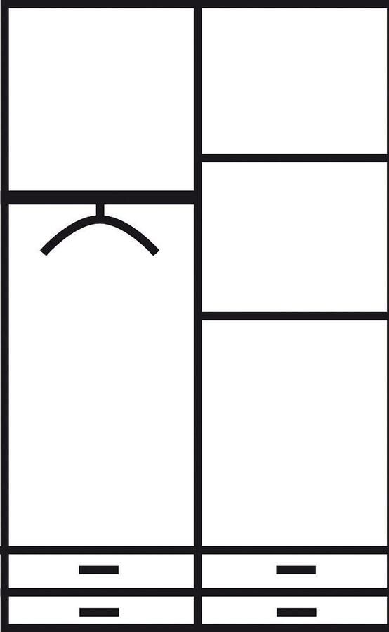 Priess Kledingkast Kast garderobe waskast Barcelona in 5 breedtes veel opbergruimte ruime lades met spiegel made in germany - Foto 3