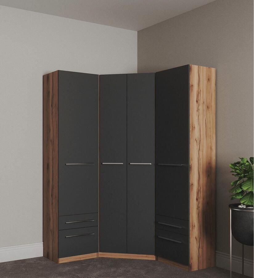 Priess Kledingkast Kast garderobe waskast Barcelona in 5 breedtes veel opbergruimte ruime lades met spiegel made in germany