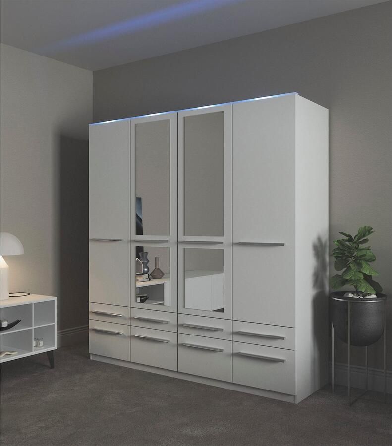 Priess Kledingkast Kast garderobe waskast Barcelona in 5 breedtes veel opbergruimte ruime lades met spiegel made in germany - Foto 5
