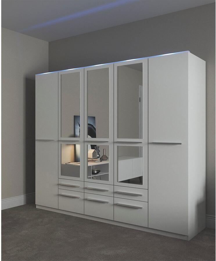 Priess Kledingkast Kast garderobe waskast Barcelona in 5 breedtes veel opbergruimte ruime lades met spiegel made in germany - Foto 5