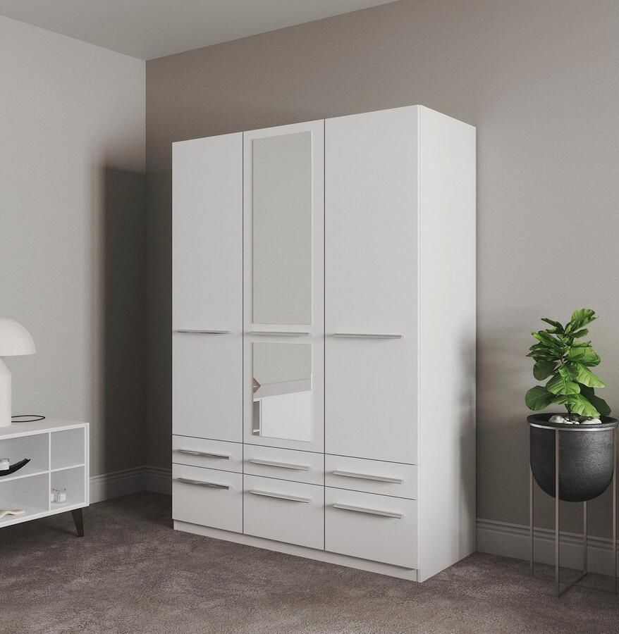 Priess Kledingkast Kast garderobe waskast Barcelona in 5 breedtes veel opbergruimte ruime lades met spiegel made in germany - Foto 2
