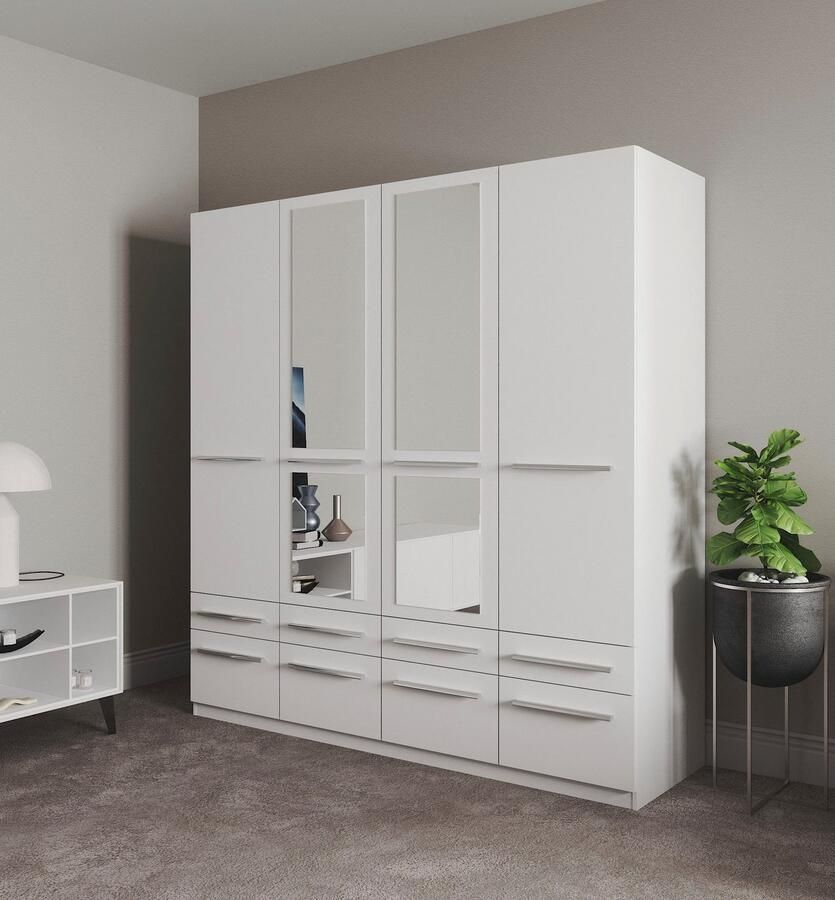 Priess Kledingkast Kast garderobe waskast Barcelona in 5 breedtes veel opbergruimte ruime lades met spiegel made in germany - Foto 2