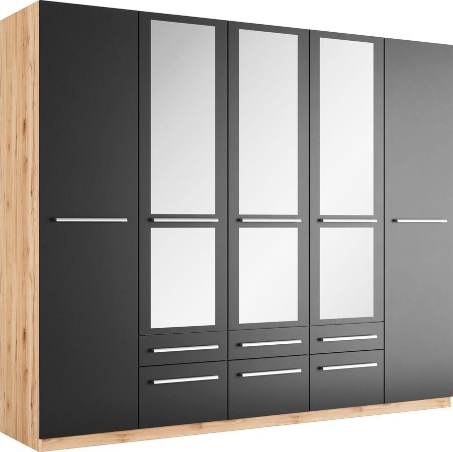 Priess Kledingkast Kast garderobe waskast Barcelona in 5 breedtes veel opbergruimte ruime lades met spiegel made in germany - Foto 2
