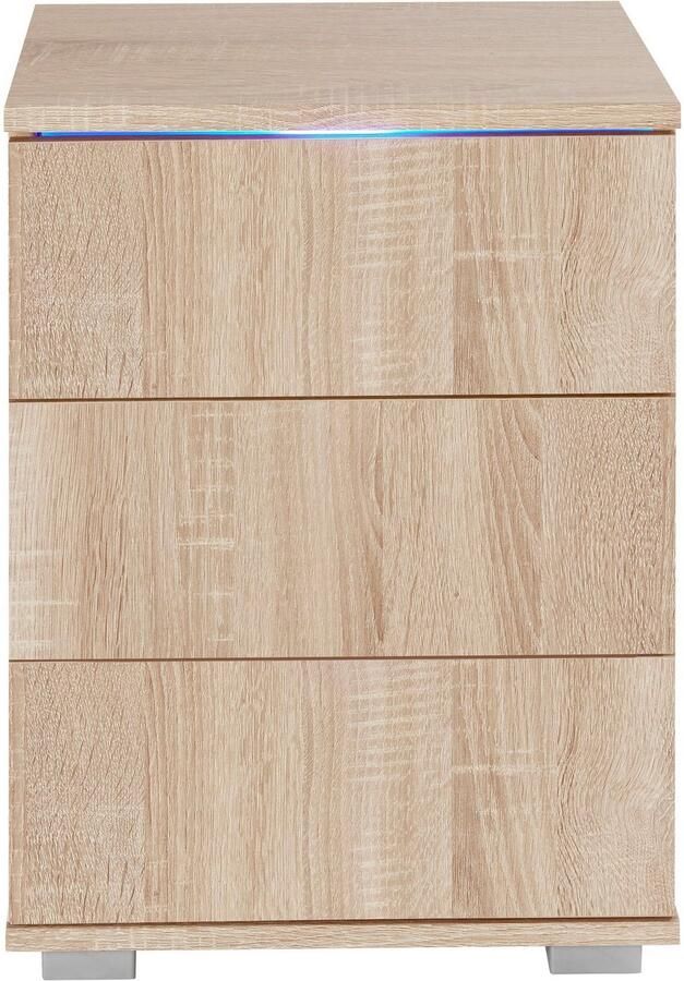 Priess Nachtkastje met ledverlichting en push-to-open - Foto 5