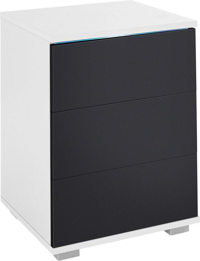 Priess Nachtkastje met ledverlichting en push-to-open - Foto 3