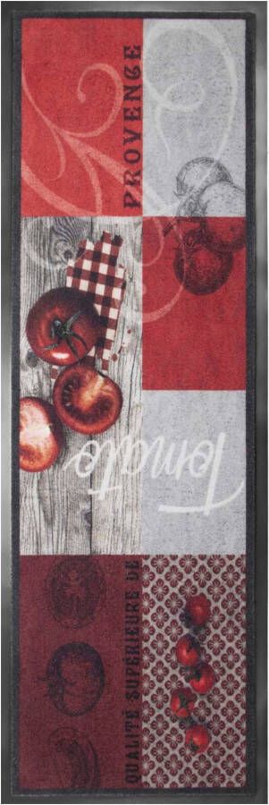 Primaflor-Ideen in Textil Keukenloper TOMATO Made in Belgium Motief tomaten met een opschrift antislip wasbaar keuken