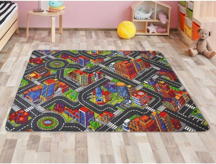 Primaflor-Ideen in Textil Kindervloerkleed Big City Straten-speelkleed straatbreedte ca. 9 cm kinderkamer