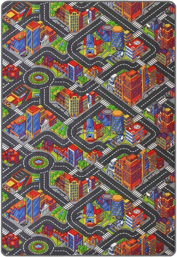 Primaflor-Ideen in Textil Kindervloerkleed Big City Straten-speelkleed straatbreedte ca. 9 cm kinderkamer