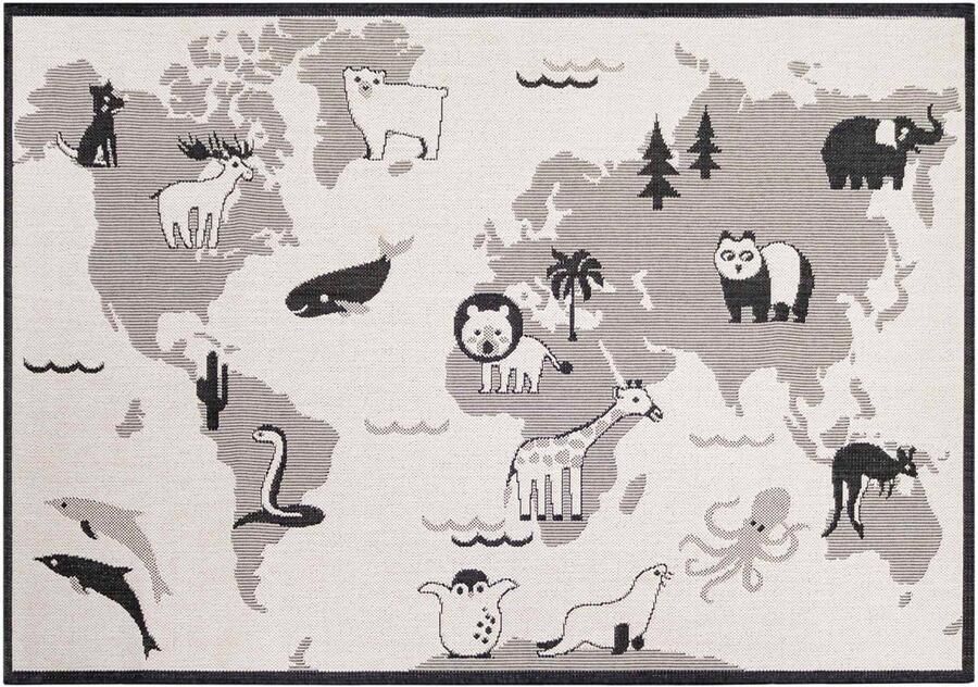 Primaflor-Ideen in Textil Kindervloerkleed LINIA wereldkaart Platweefsel motief wereldkaart geschikt voor binnen en buiten kinderkamer - Foto 8