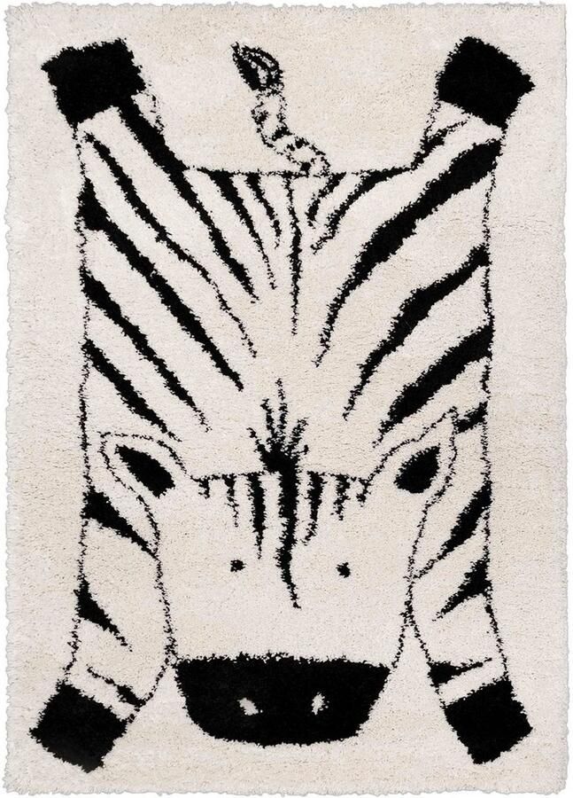 Primaflor-Ideen in Textil Kindervloerkleed NOMAD Zebra Hoogpolig motief zebra zacht & knuffelig kinderkamer - Foto 4