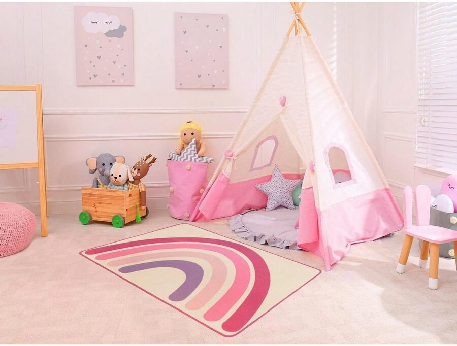 Primaflor-Ideen in Textil Kindervloerkleed Rainbow Korte pool motief regenboog kinderkamer - Foto 5
