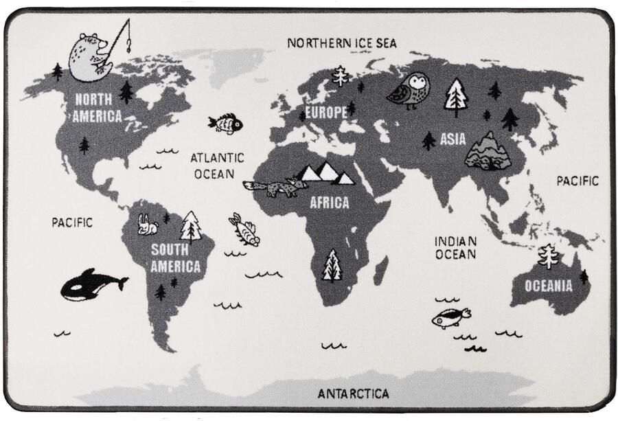 Primaflor-Ideen in Textil Kindervloerkleed Retro wereldkaart Motief wereldkaart kinderkamer - Foto 6