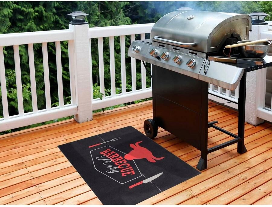 Primaflor-Ideen in Textil Mat BBQ Grillmat BARBECUE zwart Made in Belgium Barbecuemat ideaal als vloerbescherming antislip wasbaar - Foto 2