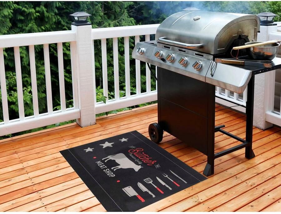 Primaflor-Ideen in Textil Mat BBQ Grillmat BEEF Made in Belgium Barbecuemat ideaal als vloerbescherming antislip wasbaar - Foto 2