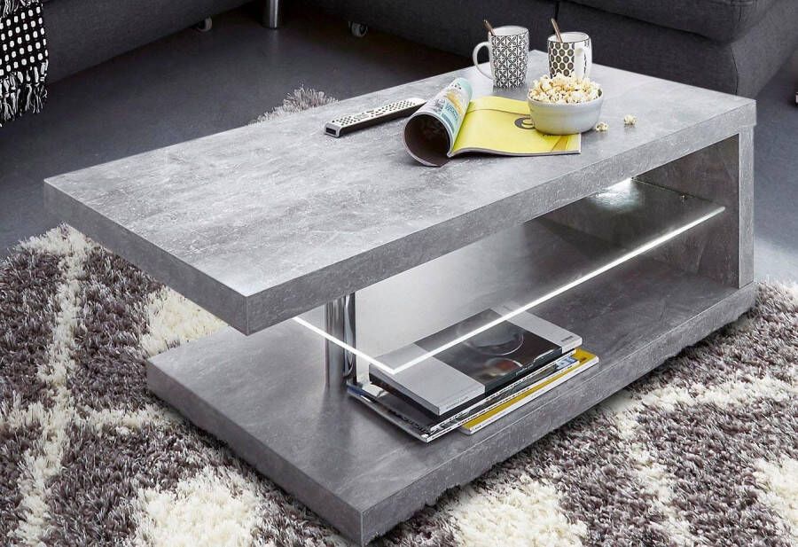 PRO Line Salontafel van hout met plank van glas met wieltjes rechthoekig