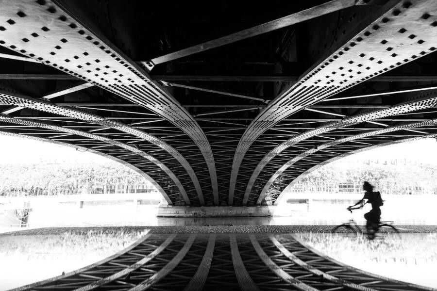 Queence Artprint op acrylglas Brug Fine Art-print in galeriekwaliteit