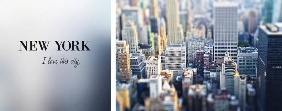Queence Artprint op linnen New York Premium canvasstof handgemaakt in Duitsland uitspraak 2-delige set (set) - Foto 5