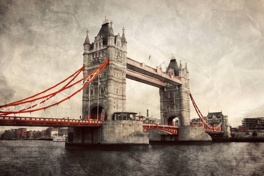 Queence Artprint op linnen Tower Bridge - Foto 5