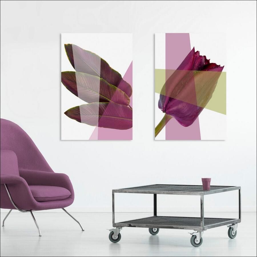 Queence Artprint op acrylglas Bloem Fine Art-print in galeriekwaliteit - Foto 2
