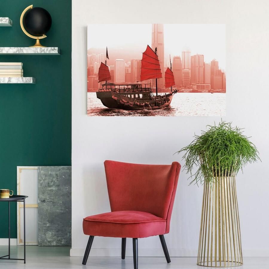 Queence Artprint op acrylglas Boot Fine Art-print in galeriekwaliteit - Foto 2