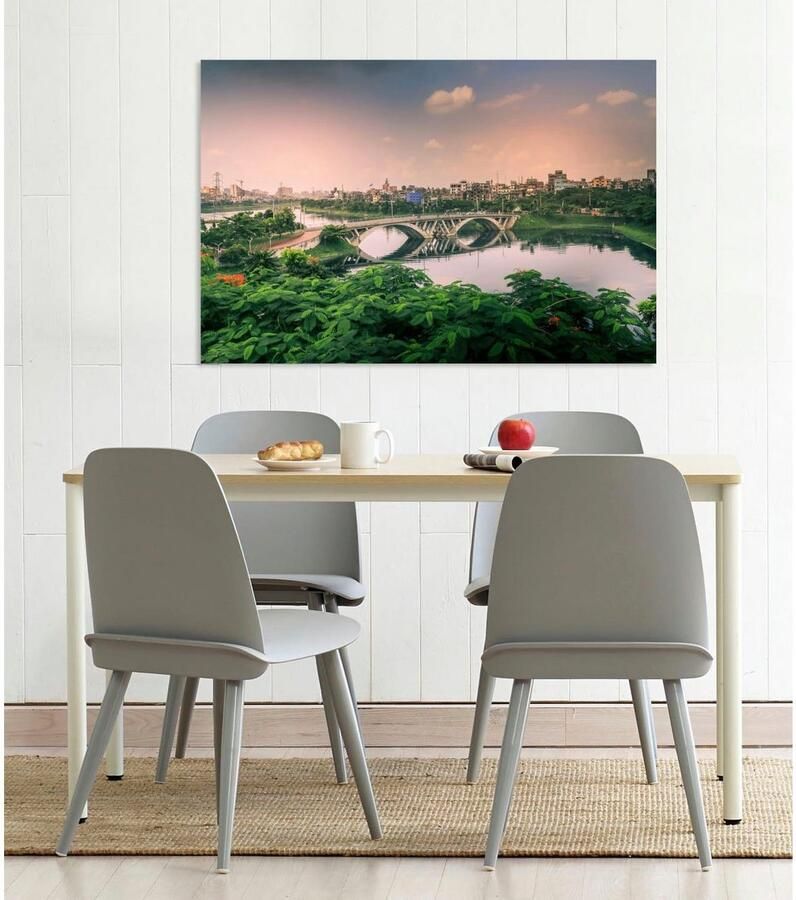 Queence Artprint op acrylglas Brug Fine Art-print in galeriekwaliteit - Foto 2