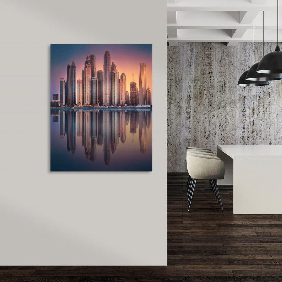 Queence Artprint op acrylglas Flatgebouwen Fine Art-print in galeriekwaliteit - Foto 2