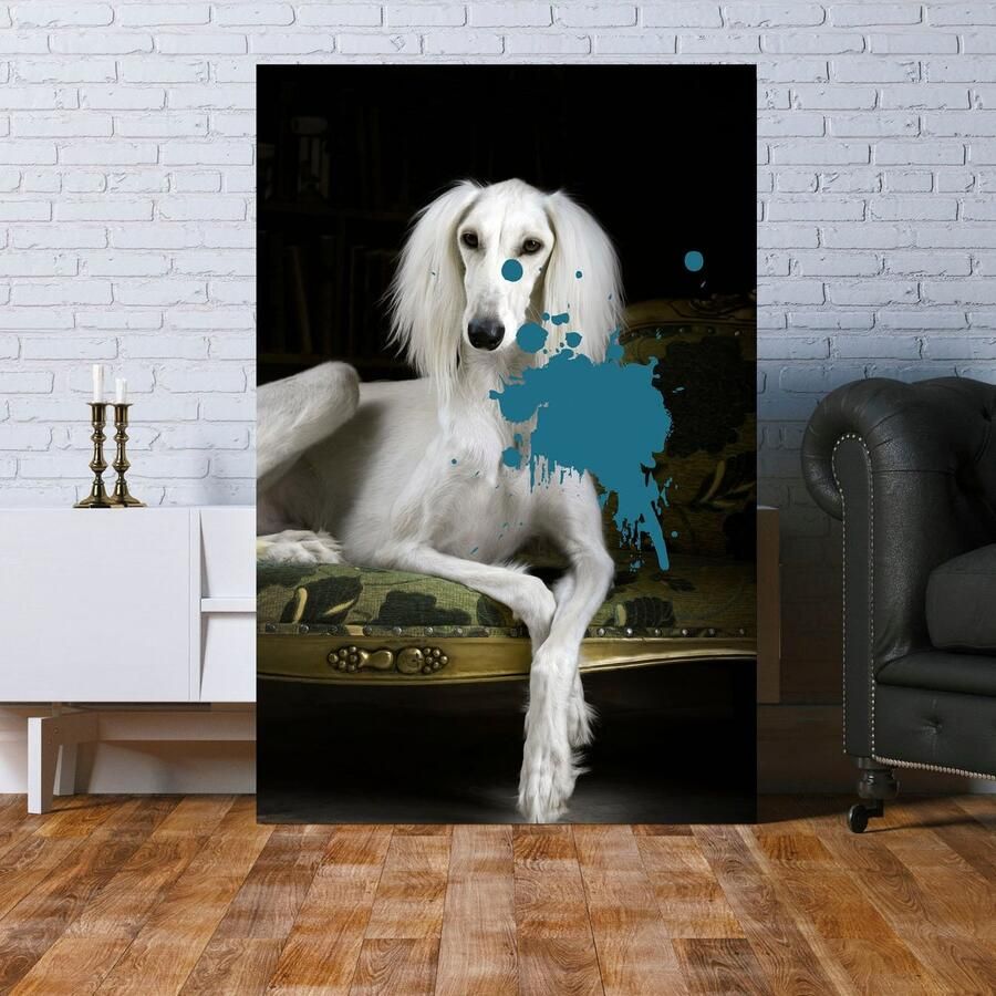Queence Artprint op acrylglas Hond met kleurvlek Fine Art-print in galeriekwaliteit - Foto 2
