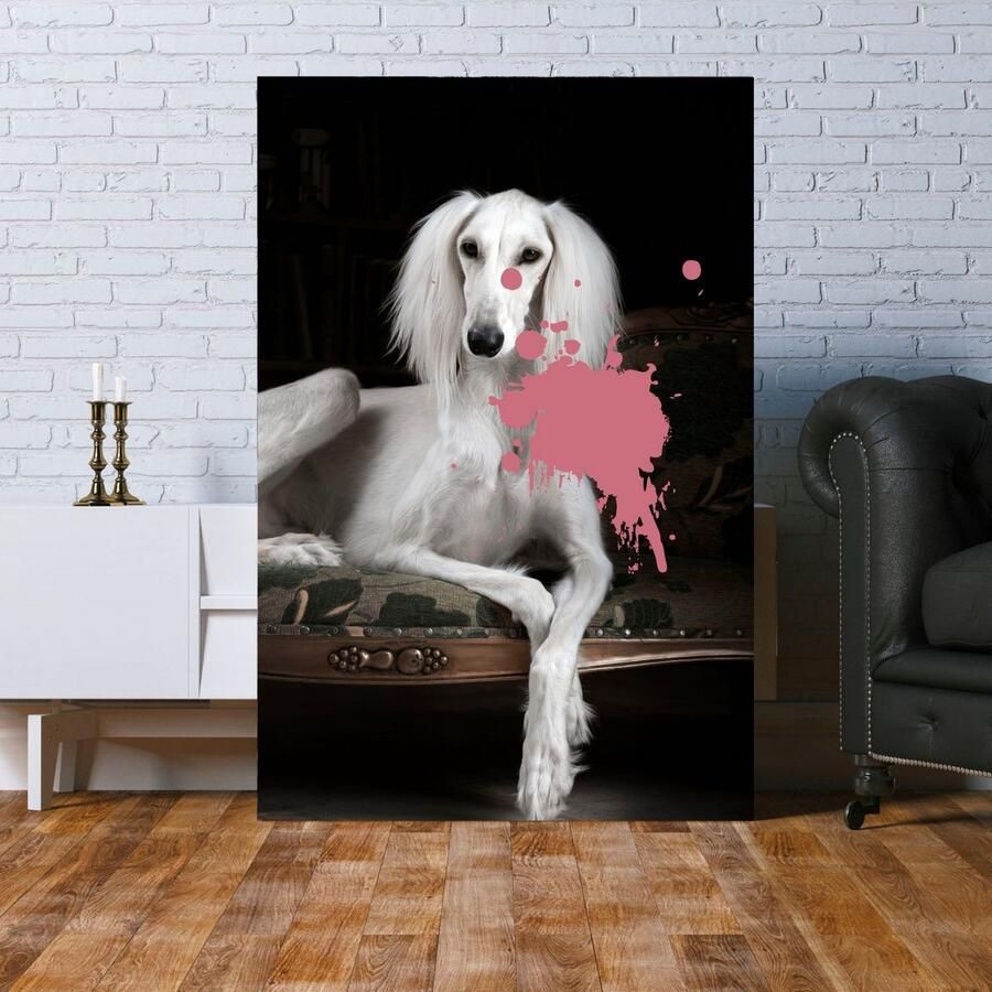 Queence Artprint op acrylglas Hond met kleurvlek Fine Art-print in galeriekwaliteit - Foto 2