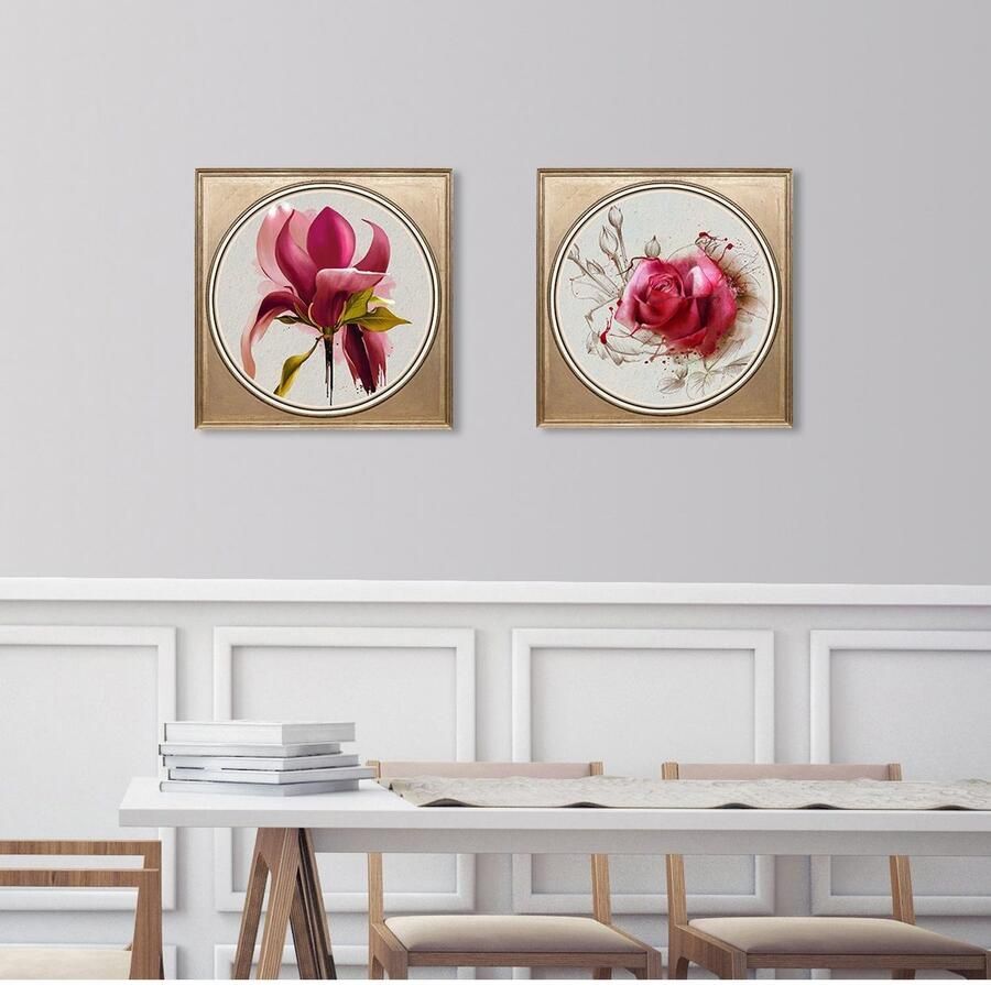 Queence Artprint op acrylglas Roze roos Fine Art-print in galeriekwaliteit - Foto 2