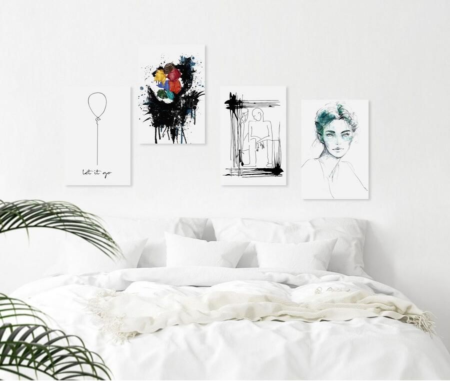 Queence Artprint op acrylglas Man en vrouw Fine Art-print in galeriekwaliteit - Foto 3