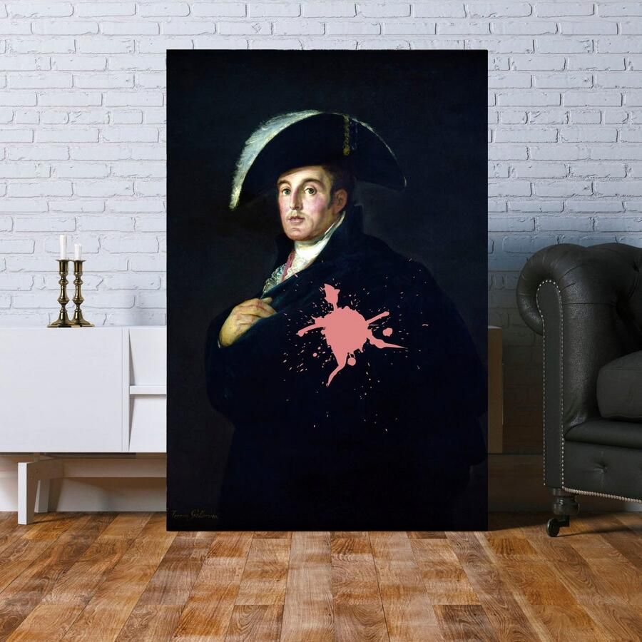 Queence Artprint op acrylglas Man met kleurvlek Fine Art-print in galeriekwaliteit - Foto 2