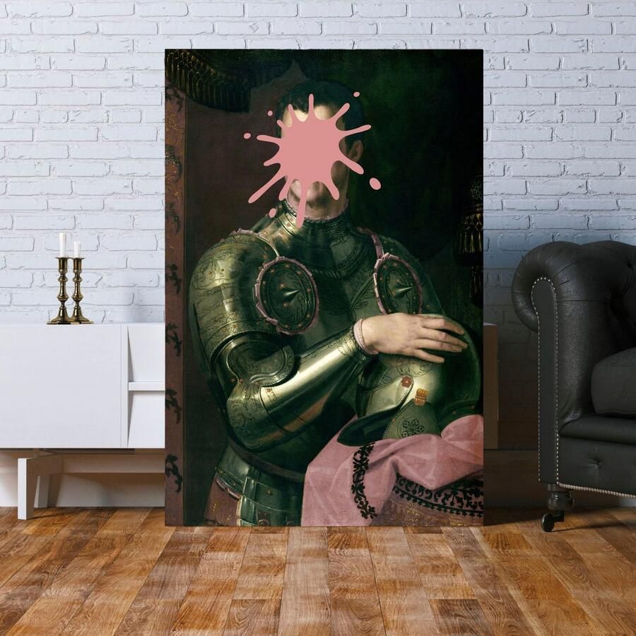 Queence Artprint op acrylglas Ridder met kleurvlek Fine Art-print in galeriekwaliteit - Foto 2