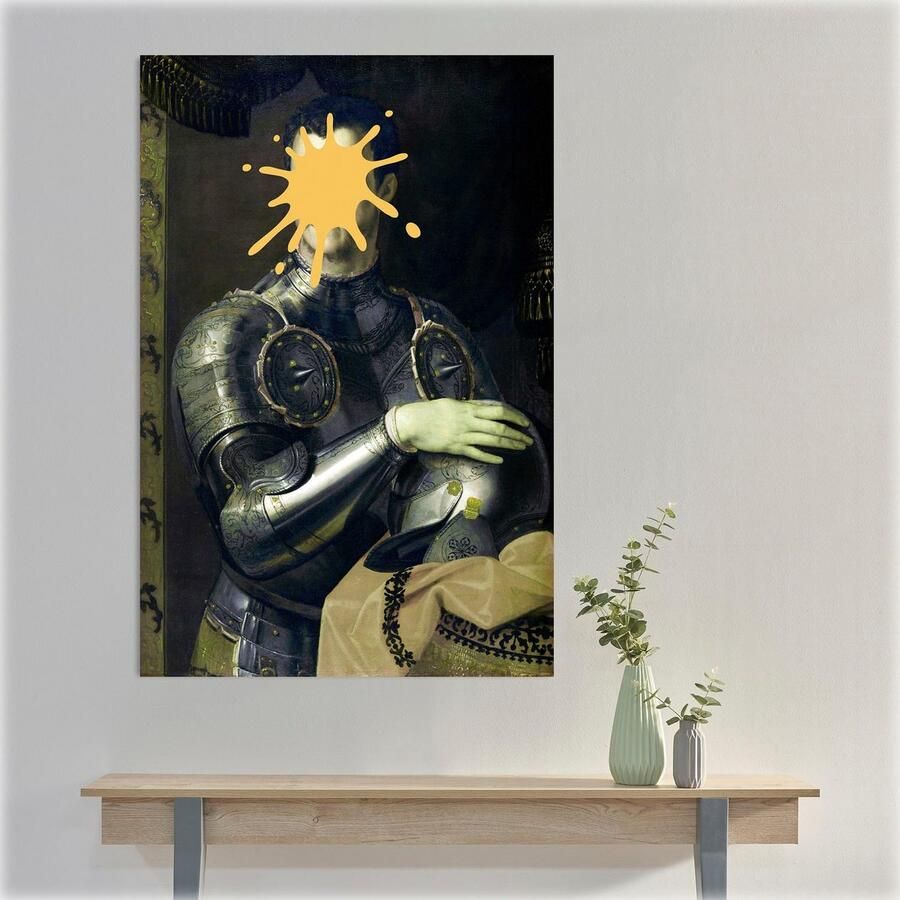 Queence Artprint op acrylglas Ridder met kleurvlek Fine Art-print in galeriekwaliteit - Foto 2