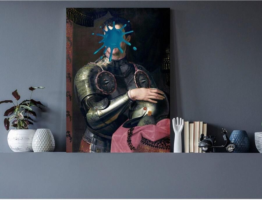 Queence Artprint op acrylglas Ridder met kleurvlek Fine Art-print in galeriekwaliteit - Foto 3