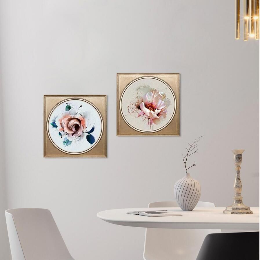 Queence Artprint op acrylglas Roos pastel Fine Art-print in galeriekwaliteit