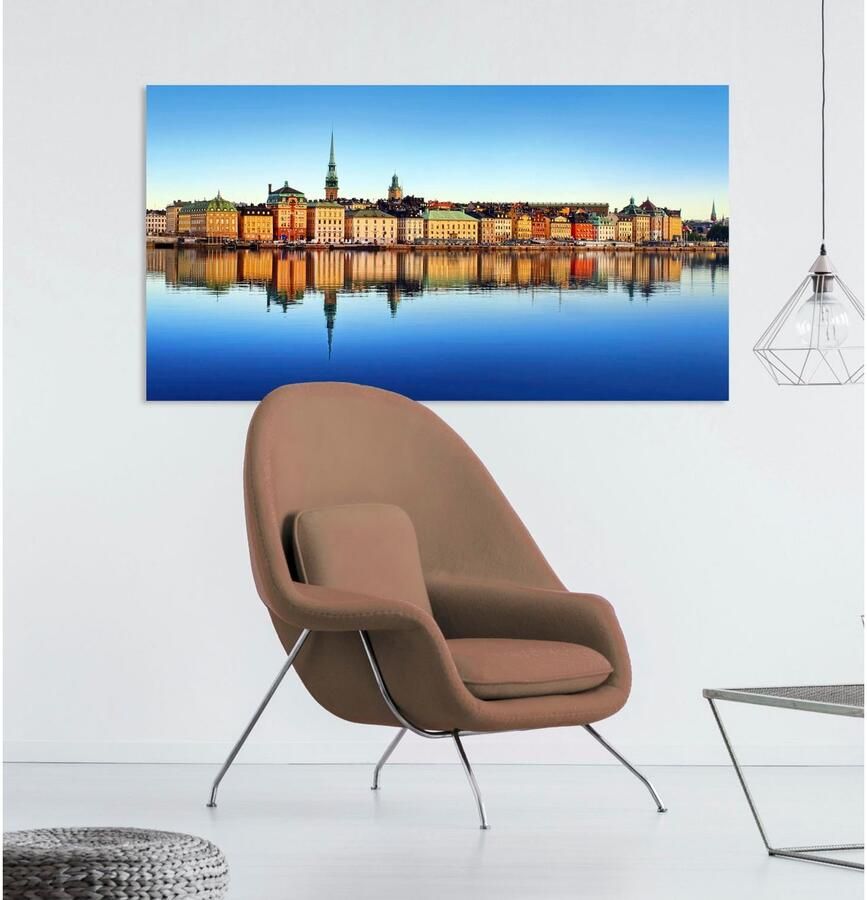 Queence Artprint op acrylglas Skyline Fine Art-print in galeriekwaliteit