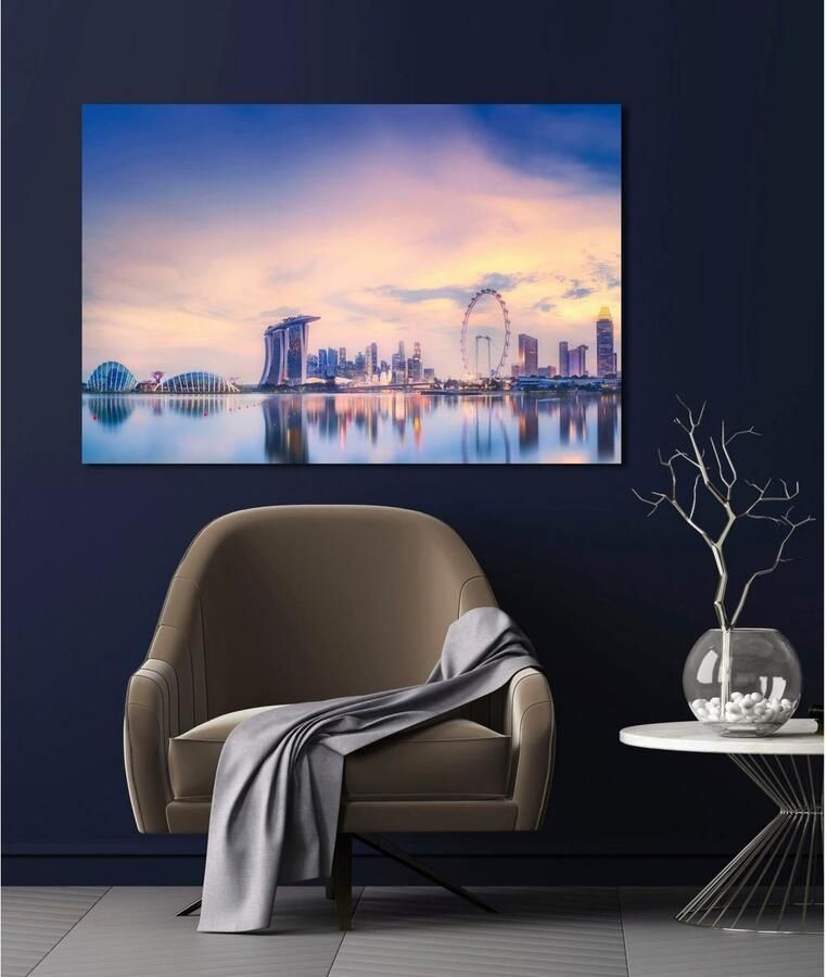 Queence Artprint op acrylglas Skyline Fine Art-print in galeriekwaliteit - Foto 2