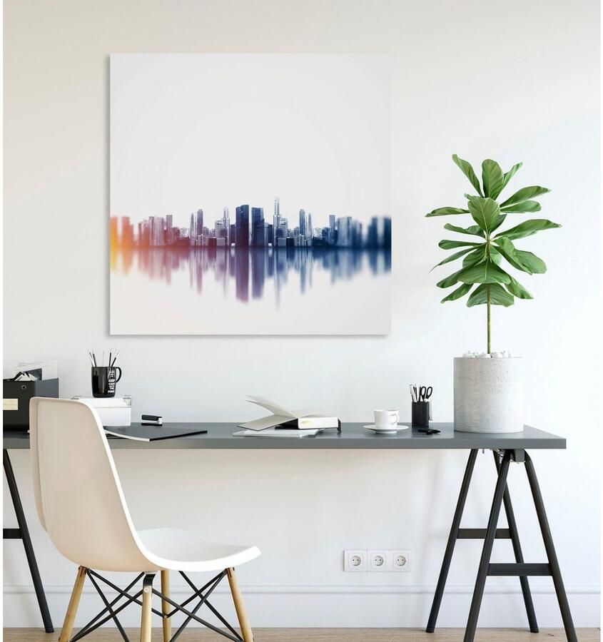 Queence Artprint op acrylglas Skyline Fine Art-print in galeriekwaliteit - Foto 2