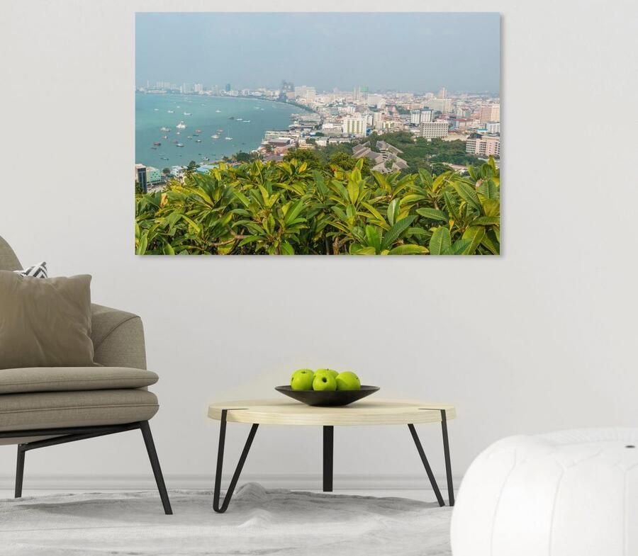 Queence Artprint op acrylglas Stad aan de zee Fine Art-print in galeriekwaliteit - Foto 3