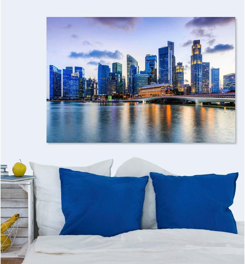 Queence Artprint op acrylglas Stad Fine Art-print in galeriekwaliteit