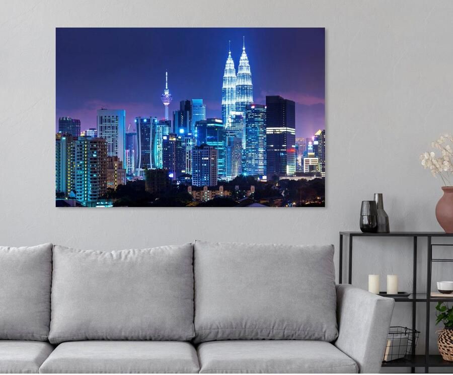 Queence Artprint op acrylglas Stad Fine Art-print in galeriekwaliteit - Foto 3