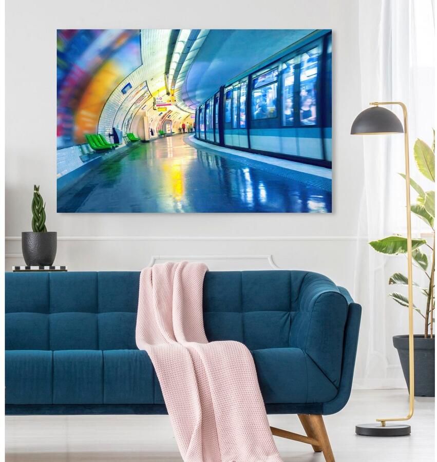 Queence Artprint op acrylglas Tunnel Fine Art-print in galeriekwaliteit