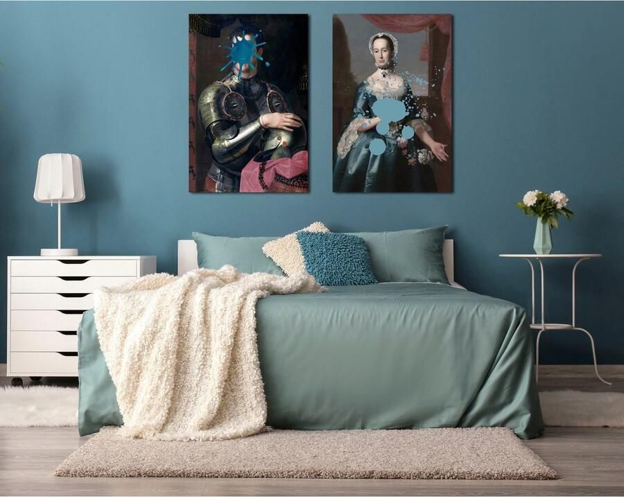 Queence Artprint op acrylglas Vrouw met kleurvlek Fine Art-print in galeriekwaliteit - Foto 3